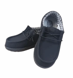 Hey Dude Boys' Wally Classic Shoes, Black