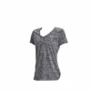 Under Armour Ladies Tech Twist Short-Sleeve V-Neck T-Shirt, Black/Metallic Silver