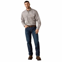 Ariat Men's FR Solid Vent Work Shirt -Cheap Footwear Store 1000181 3 removebg preview