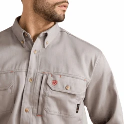 Ariat Men's FR Solid Vent Work Shirt -Cheap Footwear Store 1000181 4 removebg preview