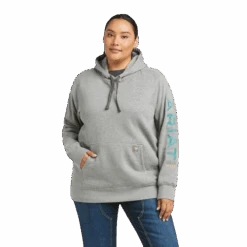 Ariat Women's Rebar Graphic Hoodie, Grey -Cheap Footwear Store 10037619 front plus warm removebg preview