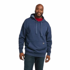 Ariat Men's Rebar Graphic Hoodie, Navy Heather/Lime