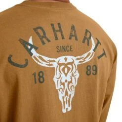 Carhartt Men's Loose Fit Heavyweight Long-Sleeve Pocket Longhorn Graphic Shirt -Cheap Footwear Store 1012527 3