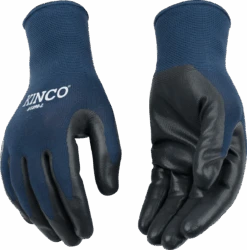 Kinco Navy Blue Polyester Knit Shell & Nitrile Palm Glove