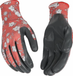 Kinco Women’s Coral Print Polyester Knit Shell & Nitrile Palm Glove