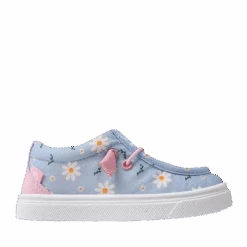 Oomphies Parker Girls Slip-On Shoe, Blue Floral
