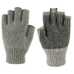 Grand Sierra Men's Ragg Wool Fingerless Glove, Gray