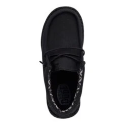 Hey Dude Youth Boys Wally Stretch Canvas Shoes, Black -Cheap Footwear Store 41144 060 4