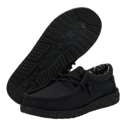 Hey Dude Youth Boys Wally Stretch Canvas Shoes, Black -Cheap Footwear Store 41144 060 6