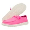 Hey Dude Youth Girls Wendy Stretch Canvas Shoes, Pink
