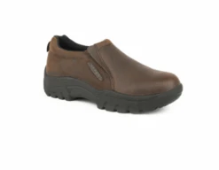 ROPER MENS PERFORMANCE SLIP ON TIMELESS BASIC DARK BROWN LEATHERS