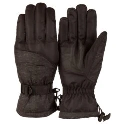 Huntworth Women's Plush Ski Gloves, Black/Gray