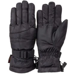 Huntworth Women's Ski Gloves With Heat Boost, Black