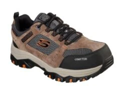 Skechers Men's Work Greetah Comp Toe Shoe, Brown/Black