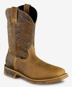 Irish Setter Marshall Men's 11 In. Waterproof Leather Safety Toe Pull-On Boot, Brown