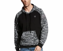 Men's Ariat Patriot Work Hoodie Black Digi Camo