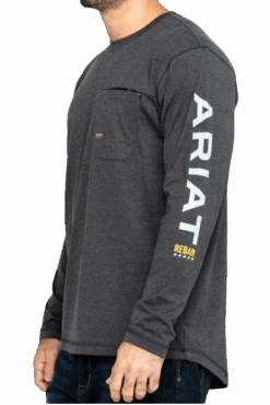 Ariat Men's Rebar Workman Logo Long Sleeve Shirt -Cheap Footwear Store ariat rebar ls2 removebg preview