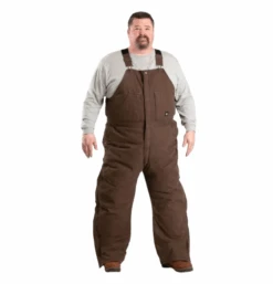 Berne Men's Heartland Insulated Washed Duck Bib Overall, Bark -Cheap Footwear Store bark 3 removebg preview 1