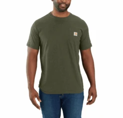 Carhartt Men's Force Relaxed Fit Short-Sleeve Pocket T-Shirt -Cheap Footwear Store basil 1