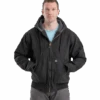 Berne Highland Flex180 Washed Duck Hooded Work Jacket-Black