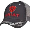 Ariat Men's Black And Red Logo Patch Mesh Cap