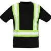 Tingley Job Sight Class 1 Hi-Vis Reflective Short Sleeve Safety T-Shirt, Black