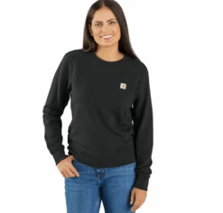 Carhartt Women's Tencel Fiber Series Relaxed Fit Terry Crew Sweatshirt -Cheap Footwear Store blackcreww 1