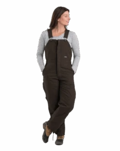 Berne Women's Softstone Duck Insulated Bib Overall -Cheap Footwear Store brn bib removebg preview