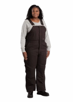 Berne Women's Softstone Duck Insulated Bib Overall -Cheap Footwear Store brn bib2 removebg preview