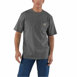 Carhartt Men's Loose Fit Heavyweight Short-Sleeve Pocket T-Shirt, Carbon Heather