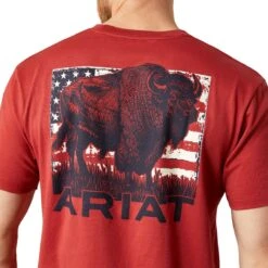 Ariat Men's Buffalo Flag T-Shirt -Cheap Footwear Store f25 mns west 10065897 detail02