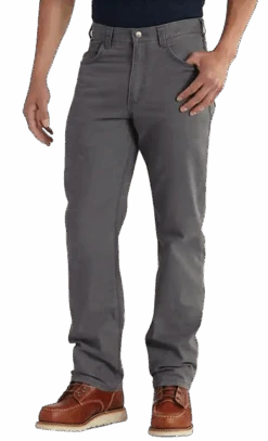 Carhartt Men's Canvas 5-Pocket Relaxed Fit Rugged Flex Pant, Gravel