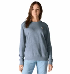 Carhartt Women's Tencel Fiber Series Relaxed Fit Terry Crew Sweatshirt -Cheap Footwear Store heatherednavy 1