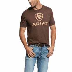 Ariat Men's Liberty USA Short Sleeve T-Shirt, Brown Heather