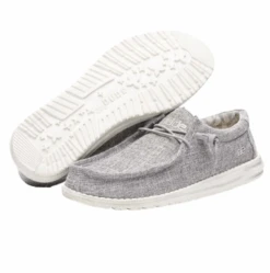 Hey Dude Men's Wally Linen Shoes- Iron