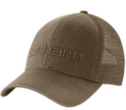 Carhartt Canvas Mesh-Back Logo Graphic Cap, Light Brown