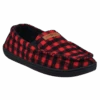 GaaHuu Men's Faux Wool Moccasin Slippers Black & Red Buffalo Plaid
