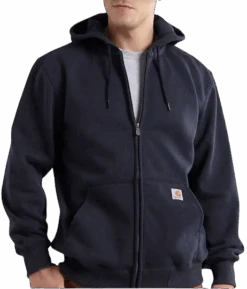 Carhartt Rain Defender Loose Fit Heavyweight Full-Zip Sweatshirt -Cheap Footwear Store navy removebg preview