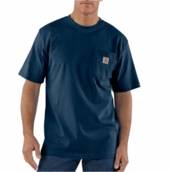 Carhartt Men's Loose Fit Heavyweight Short-Sleeve Pocket T-Shirt, Navy