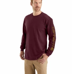 Carhartt Men's Loose Fit Heavyweight Long-Sleeve Logo Graphic Shirt -Cheap Footwear Store port