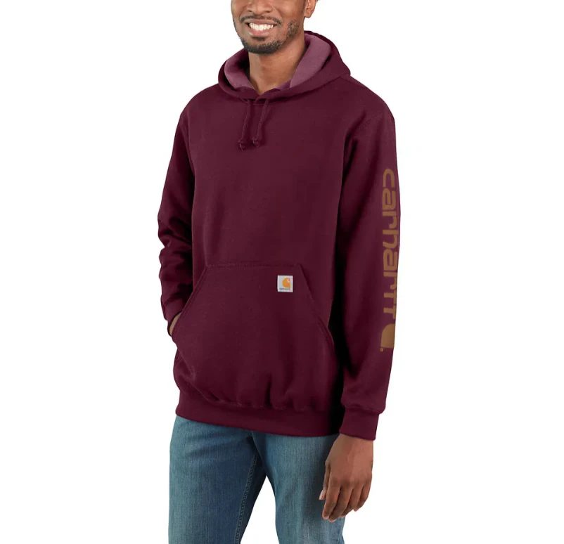 Carhartt Men's Loose Fit Midweight Logo Sleeve Graphic Hoodie 2 Carhartt Men's Loose Fit Midweight Logo Sleeve Graphic Hoodie - Image 2