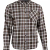 Noble Outfitters Men's Flannel Shirt, Brown/Blue Plaid