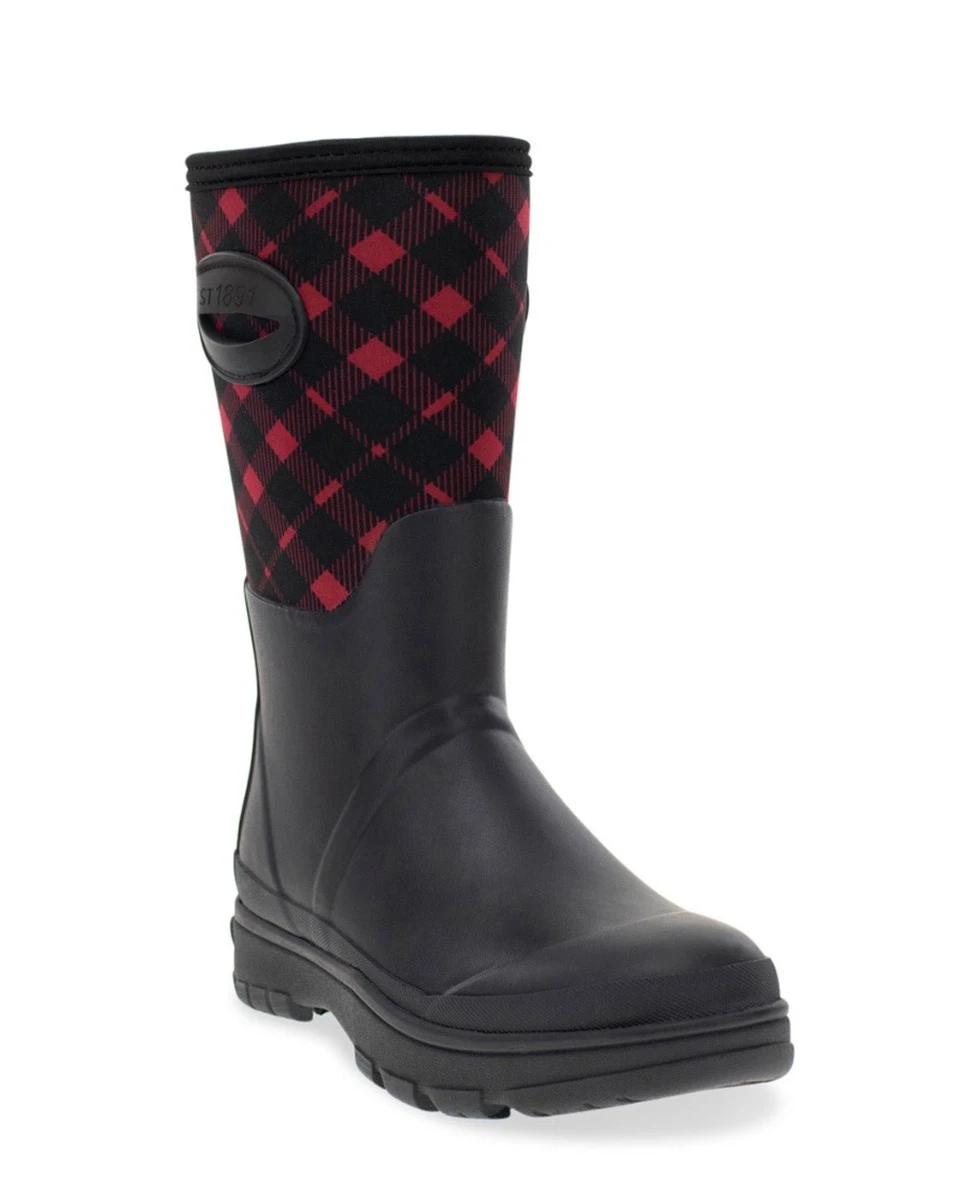 Western Chief Women’s Buffalo Check Mid Cold Weather Boot, Black 1 Western Chief Women’s Buffalo Check Mid Cold Weather Boot, Black
