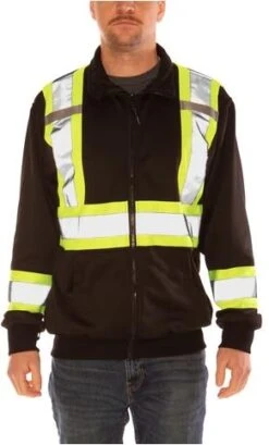 Tingley Hi-Vis Zip-Up X-Back Reflective Hoodie, Black -Cheap Footwear Store xback4